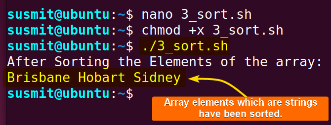 Arrays elements are sorted.