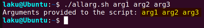 Getting all the command line argument of a Bash script