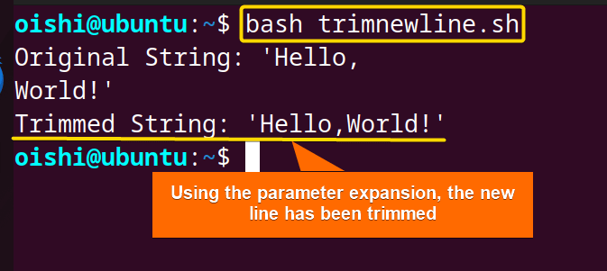 Trim line using parameter expansion