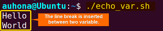 Echo line breaks with variables.