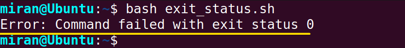 Using the Exit Status Code to Handle Error