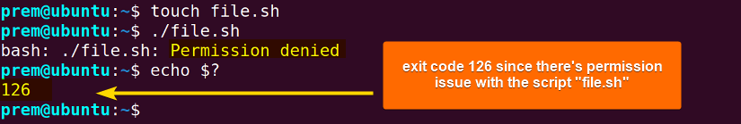 exit code 126