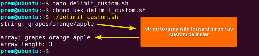 custom delimiter convert s string to array