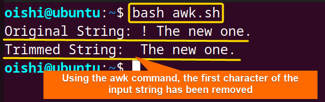 Remove a character using awk command