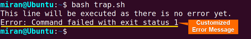 Using “trap” Command with ERR Argument
