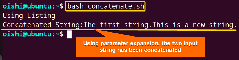 Concatenate two strings