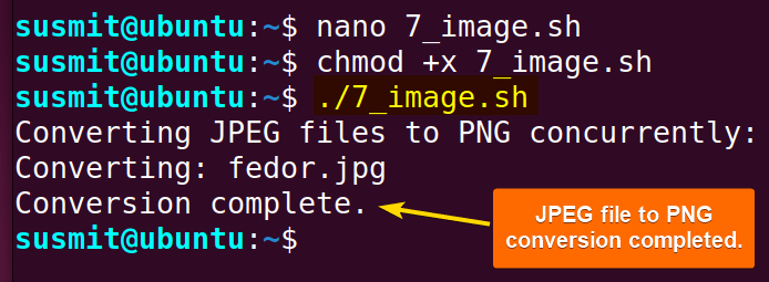 The while loop has converted JPEG file to PNG file.