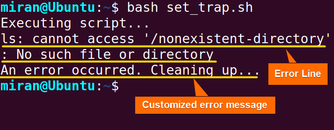 Combining “set” and “trap” Commands for Error Handling