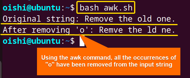 Removing character using awk command