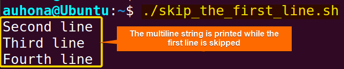 skip the first line of a multiline string