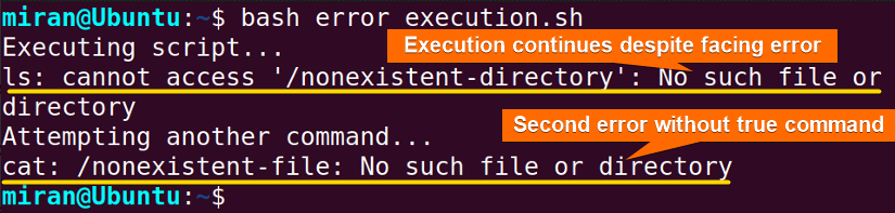 Allowing Script Execution Despite Errors