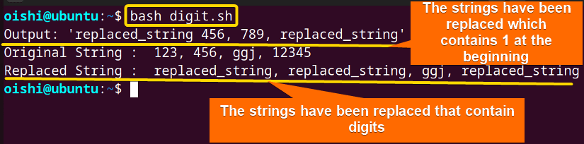 Match and replace the digit strings using the sed command