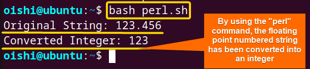 Converting the floating point string into integer in bash