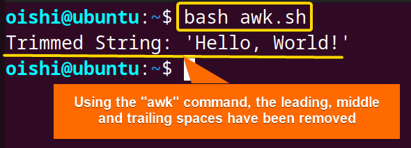 Remove all the spaces using awk command