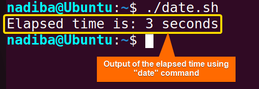 Calculate elapsed time in seconds using the 'date' command in Bash
