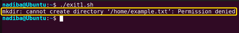 Exit script using set -e option if a command fails in Bash