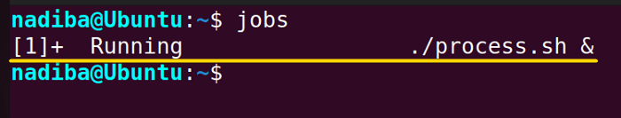 Executing the "jobs" command to list all the running jobs in the system