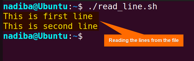 Reading lines from a specific file using 'while' loop.