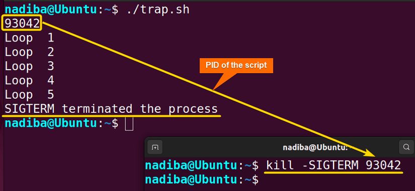 Trapping SIGTERM signal in Bash