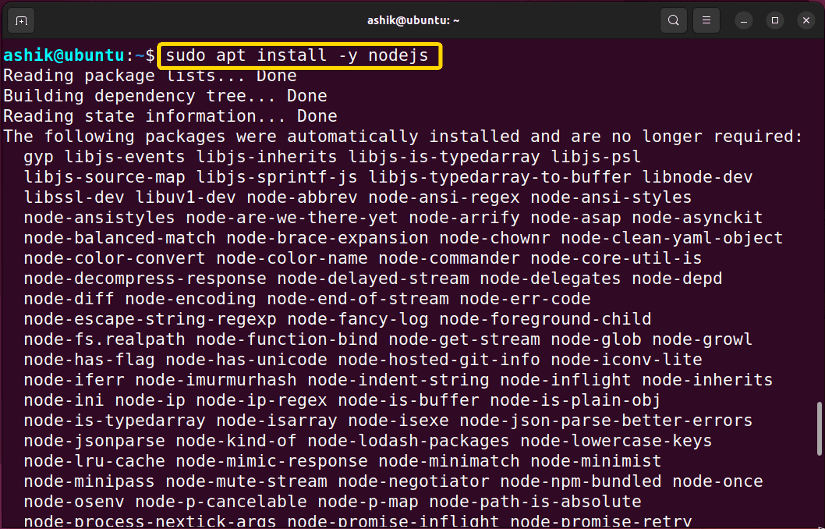 installing Node.js in Ubuntu