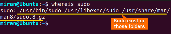 Check if the sudo command is in system