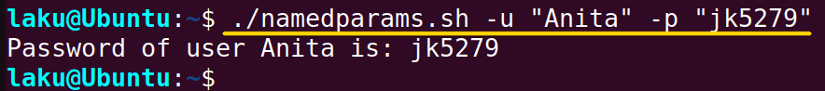Parsing named parameters using getopts command in Bash