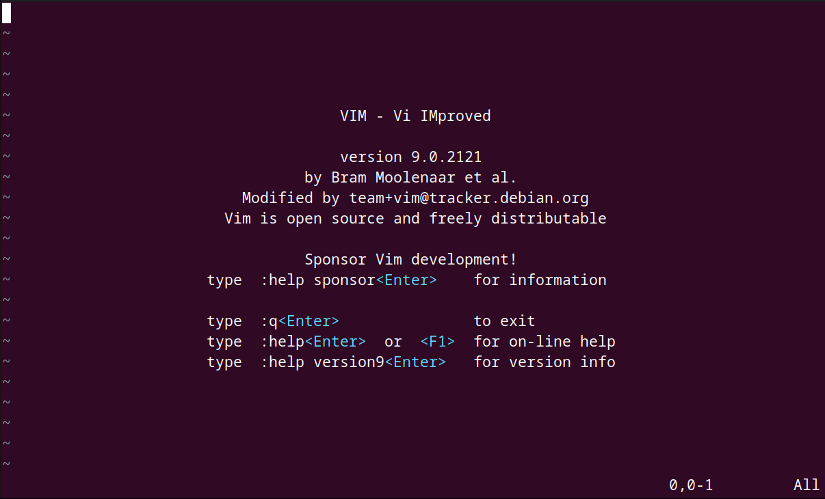 Interface of Vim