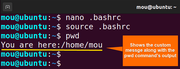 overriding commands permanently using bash function