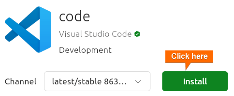 Click on the "Install" button to install VSCode.