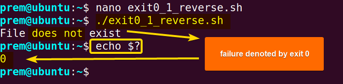 Using exit 0 for denoting error condition