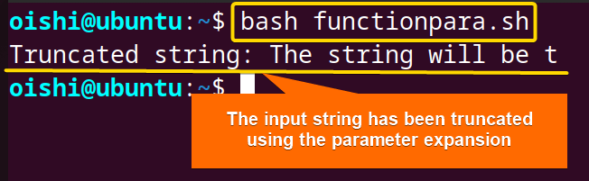 Using parameter expansion, truncate string