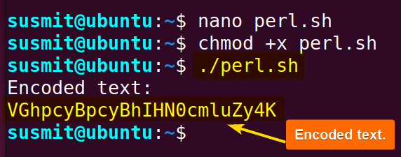The perl has encoded a text.