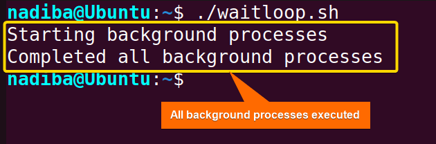 Iterative Waiting for Processes within a Loop