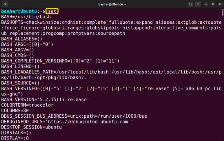 The “set” Command In Linux [6 Practical Examples] - LinuxSimply