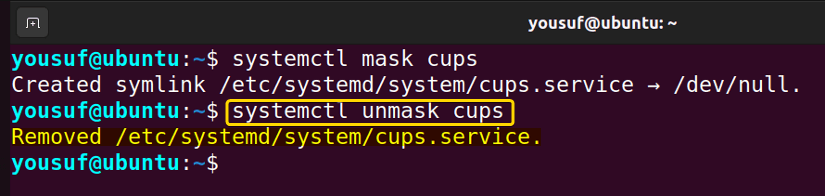 Unmasking services with systemctl command