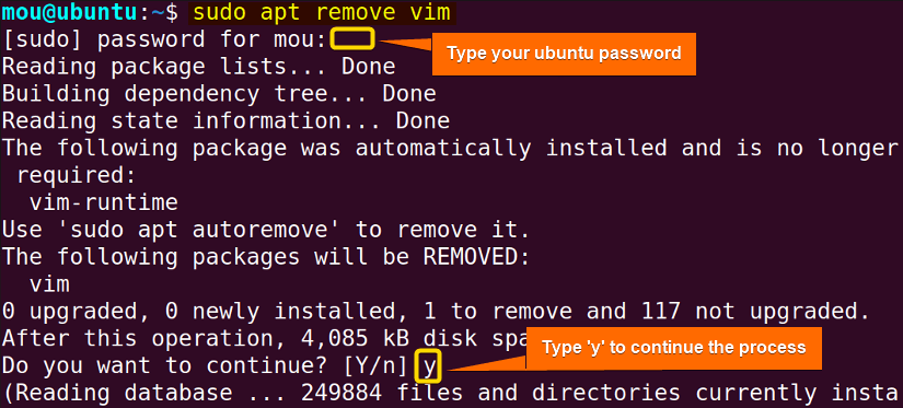 uninstall vim