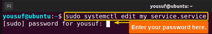 Using sudo systemctl command to edit unit files