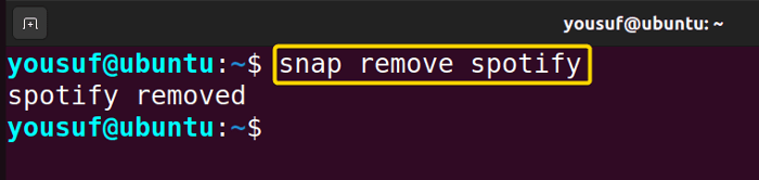 Removing Spotify using snap command in Linux