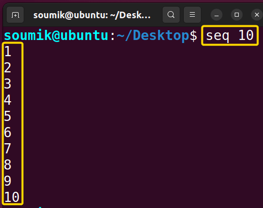 Sequence with upper limit using seq command in linux