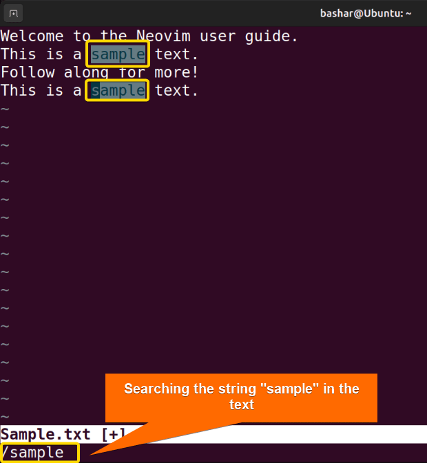 11 searching in a text using neovim in Linux