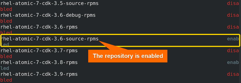 using "yum" command to enable a repository