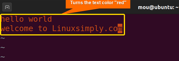 highlight text color red