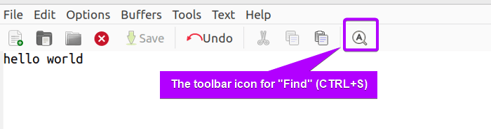 the find toolbar icon