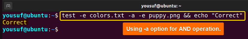 Combining multiple tests with test and AND operators