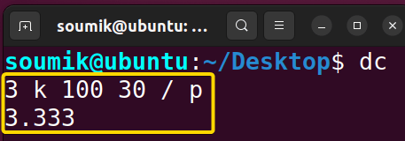 Fixing precision value