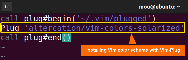 install vim color scheme with vim-plug