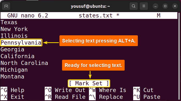 3-Selecting text using keyboard shortcut