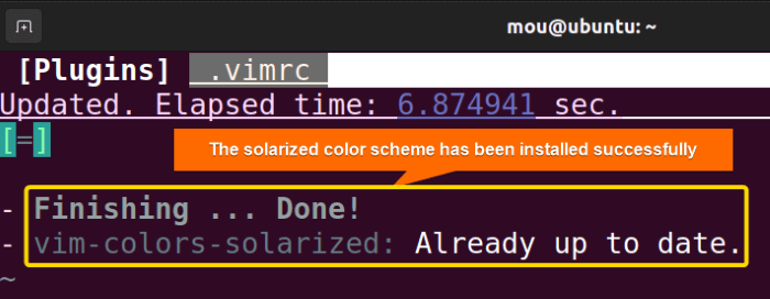 install vim color scheme with vim-plug2