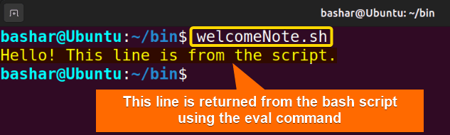 using "eval" command for shell scripting