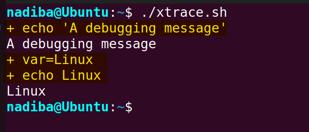 Using "-x" flag for error handling